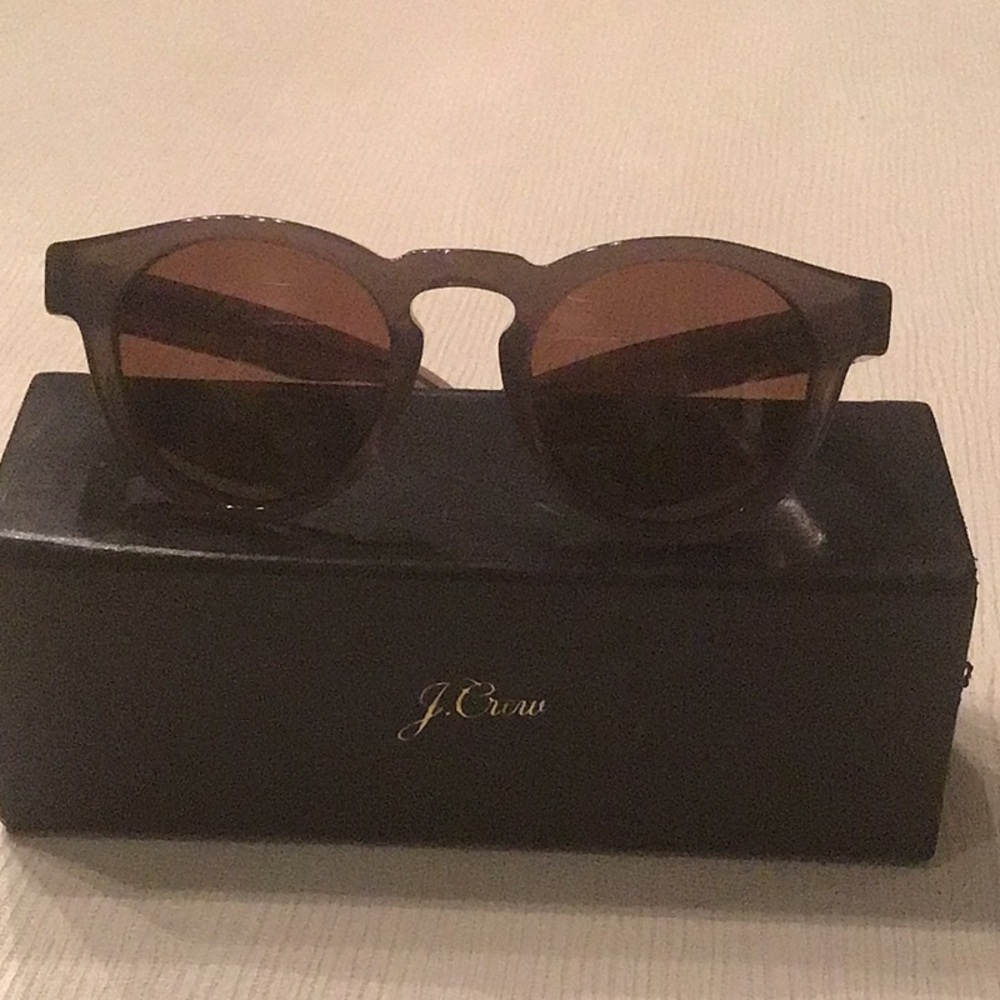 J crew blue sun glasses with case